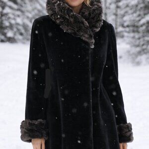 Faux fur coat, three quarter length, luxurious Old Money look TanJay